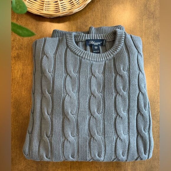 BLUMARINE Men’s XXL 100% Cotton Cable Knit Sweater - Picture 3 of 6